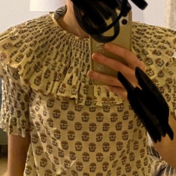 Andion block print bib accordion top for Easter - Picture 8 of 10